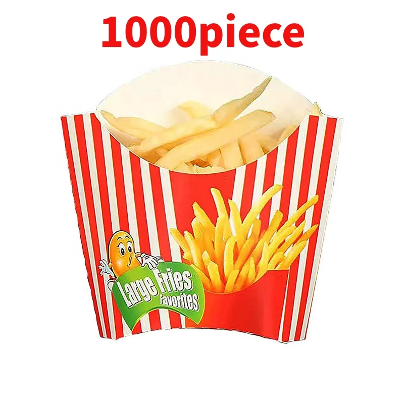 10 00piece.Custom.Disposable Fast Middle Size French Fries Potato Chips Paper Box Snack Container