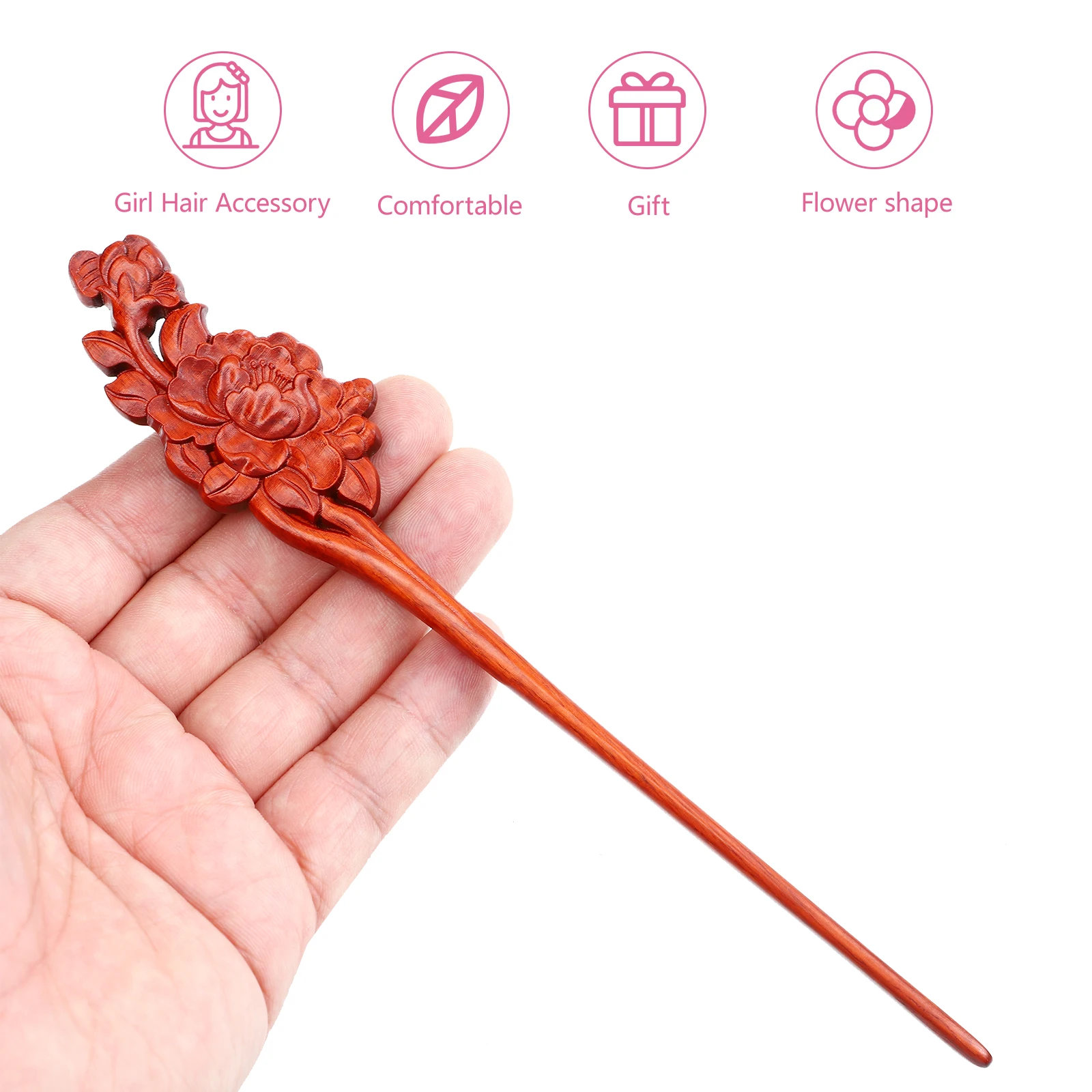 

Sandalwood Hair Stick Hairpin Brown Ancient Style Accessories Bride Party Prom Performance Dating Exercise Retro Elegant Simple