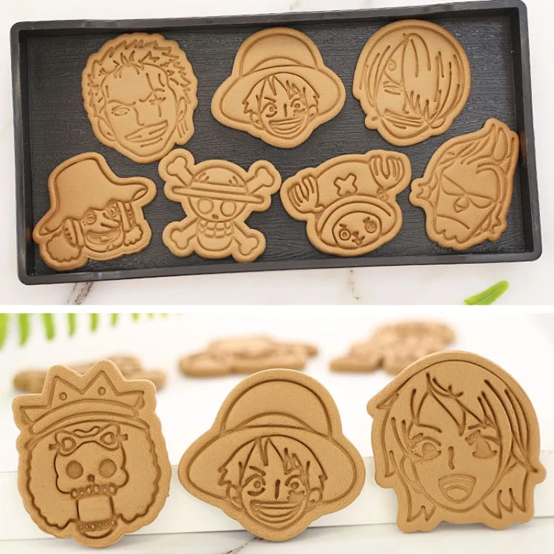 One Piece Luffy Zoro Biscuit Mould Cookies Cutters Cartoon Pressable Confectionery Stamp Kitchen Baking Pastry Tools Bakeware