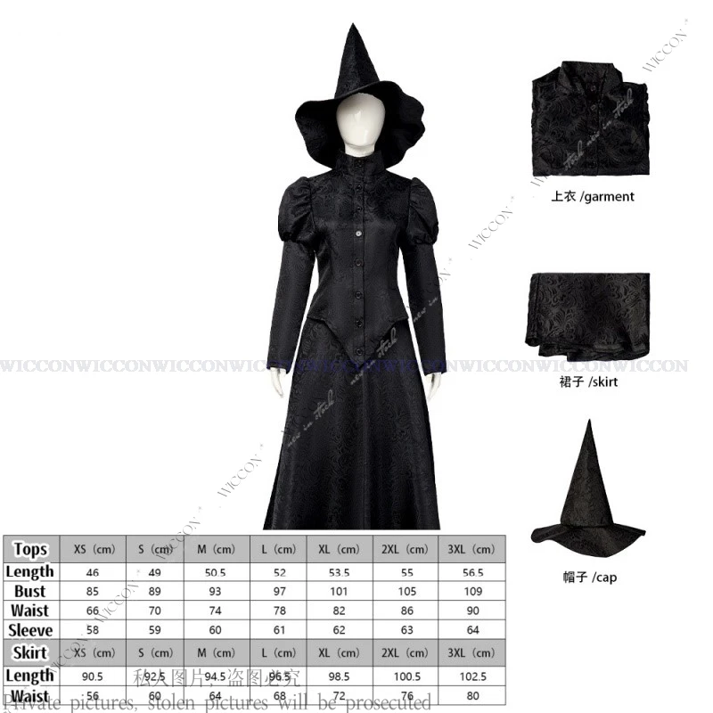 Halloween 2024 Böse Cosplay Kostüm Hexe Bühnenkostüme Weibliche Zauberer Kleidung Und Hüte Neue Frau Rollenspiel Komplettes Set