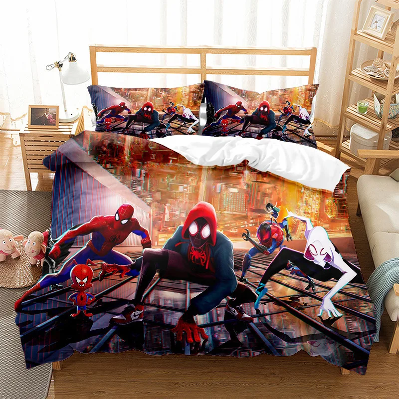 Disney Marvel The Avengers Bedding Set Spiderman Duvet Cover Set Quilt Cover Pillowcase Comfortable Bed Set Twin Queen King Size