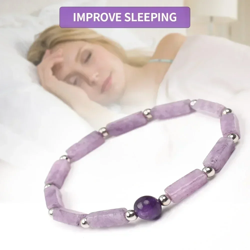 Amethyst Body-purify Slimming Bracelet Natural Amethyst Bead Energy Bracelets for Women Used To Relieve Fatigue Lose Weight Gift