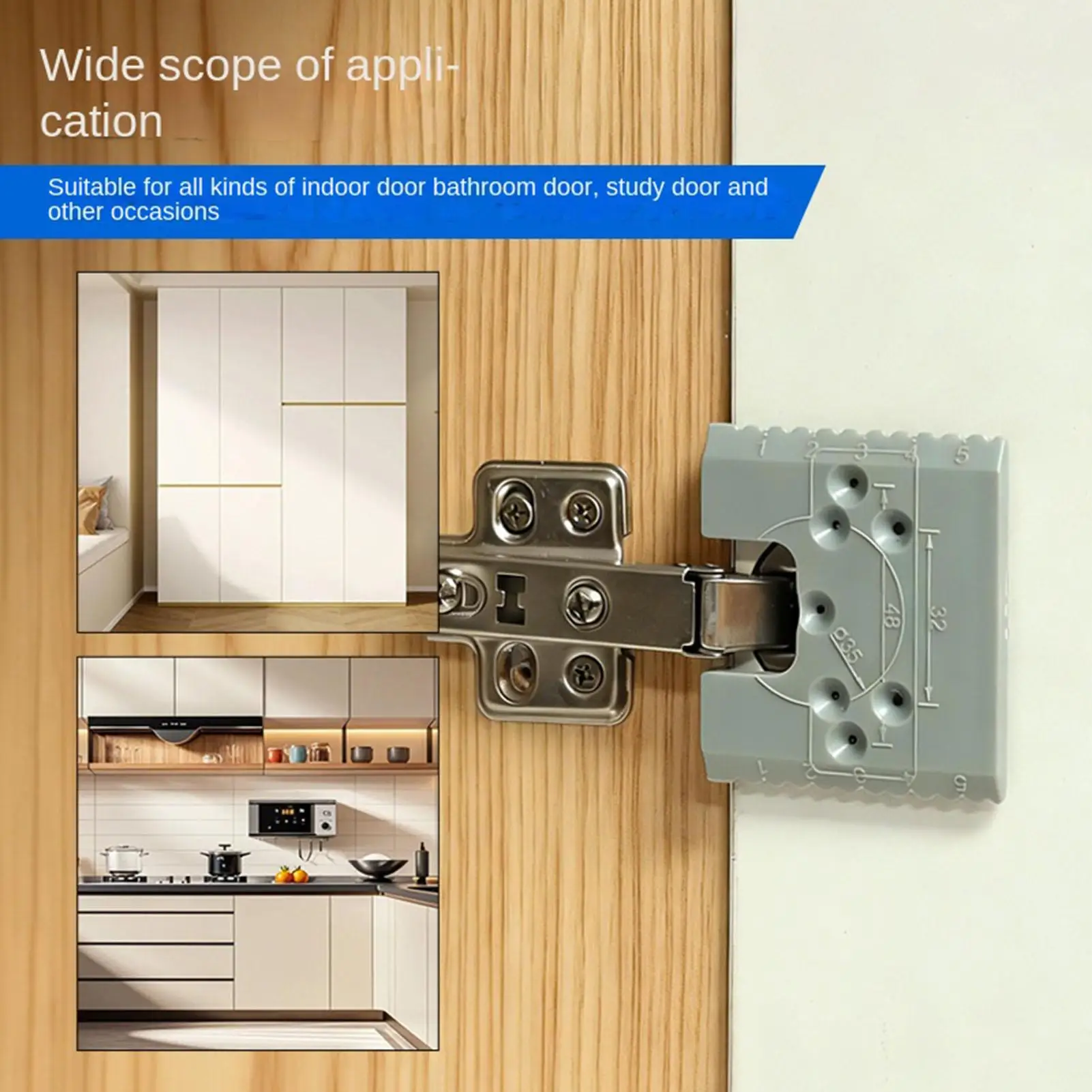 2mm Woodworking Punch Tool: Hinge Locator & Limit Frame for Quick, Precise Drilling, Essential for Cabinet & Door Hinge Mountin