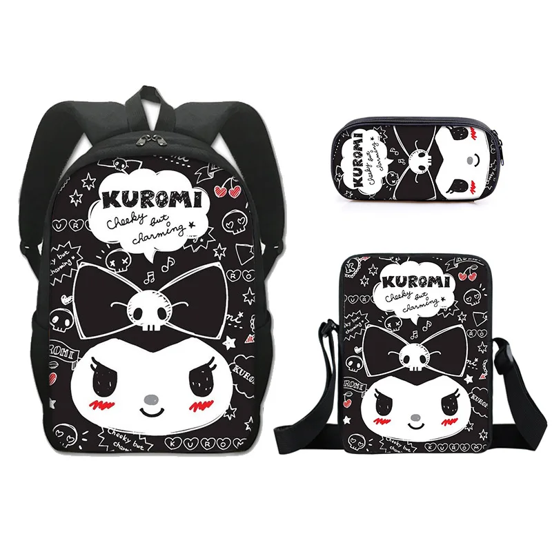 

Sanrio Kuromi Backpack Sanrio Backpack Pencil Bag Student School Bag Primary and Middle Kawaii Cartoon School Bag Mochila Toys