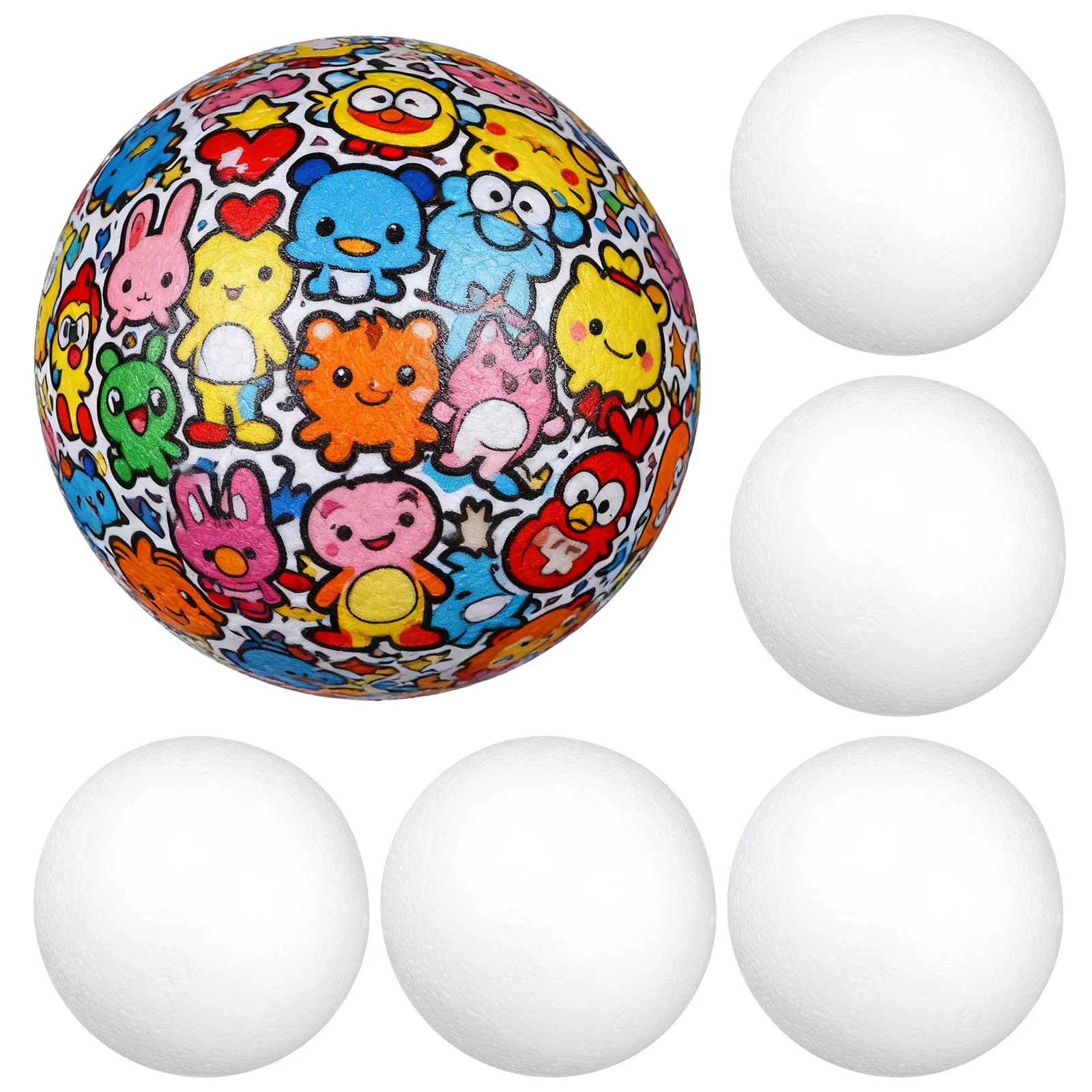 

6pcs Foam Balls Smooth White Polystyrene Spheres For Diy Painting Kids School Art Projects Christmas Decorations Craft Supplies