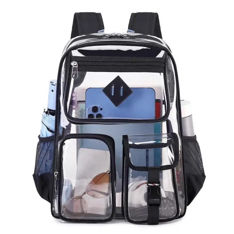 Clear Durable Backpack PVC Transparent Mini Waterproof Small Cute Bag for Stadium Security Check School