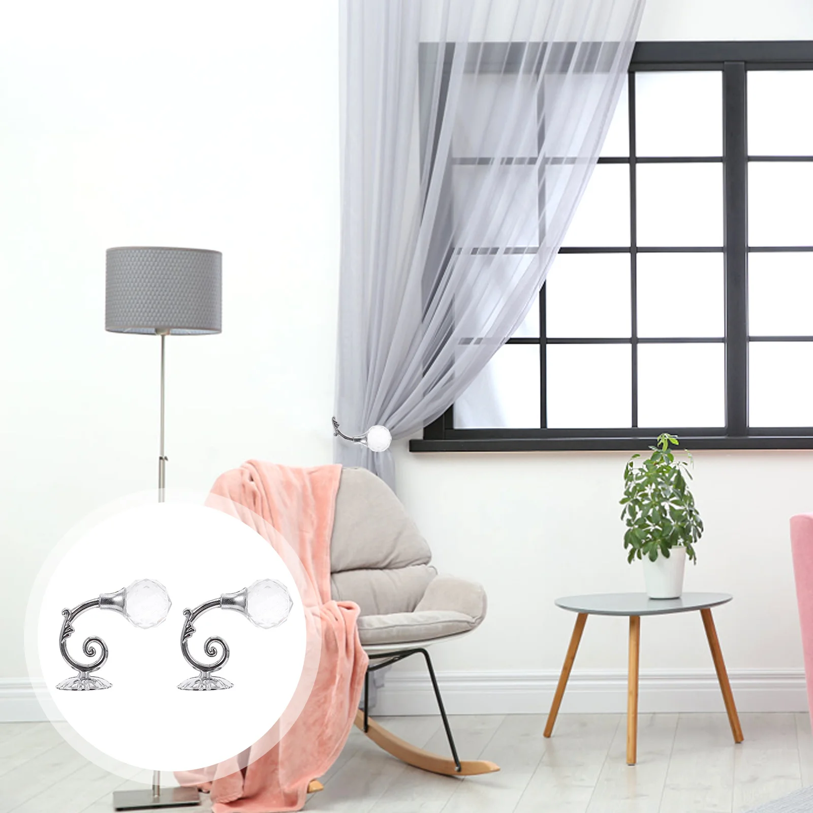 

Curtain Hooks Zinc Alloy Wall Mounted Crystal Curtain Hook For Home Decor Tassel Tiebacks Holder Multi-Functional