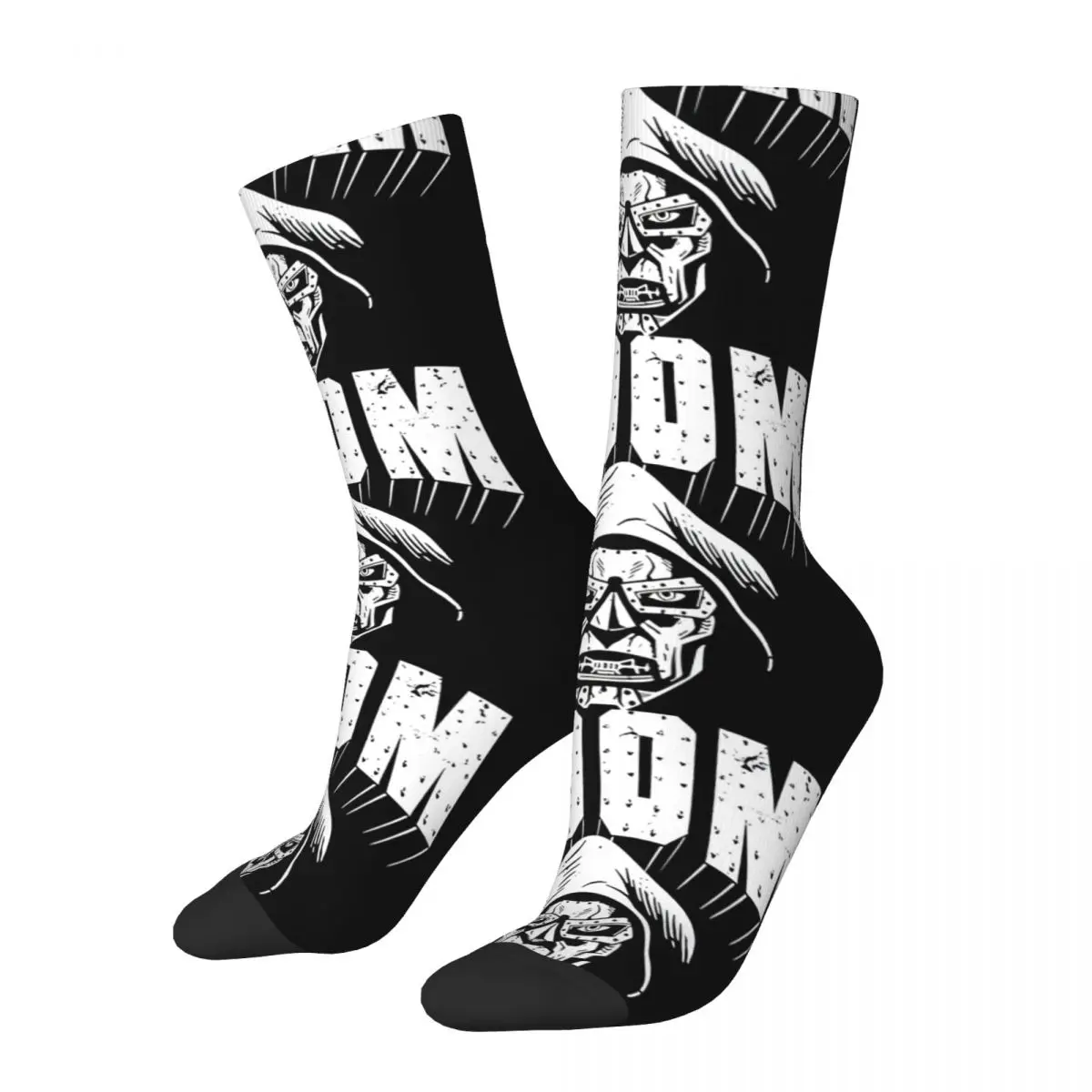 Hip Hop Vintage DOOM (For Dark Shirts) Crazy Men's compression Socks Unisex Marvel Comics Street Style Seamless Printed