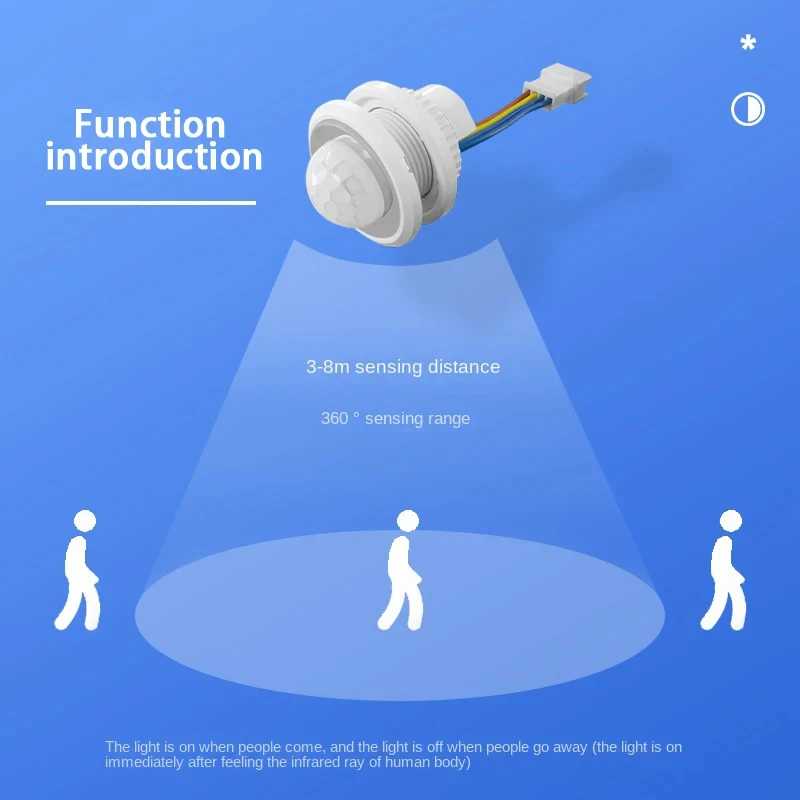 

110v 220v Home Indoor Outdoor Infrared Light Motion Sensor Time Delay Home Lighting PIR Switch LED Sensitive Night Lamp