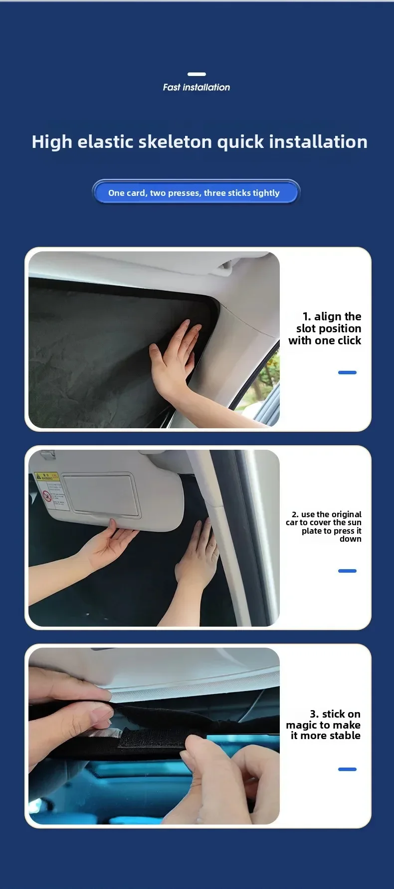 Auto-Sonnenschutz für die Frontscheibe, Sonnenschutz-Artikel, Auto-Sonnenschutz-Isolierung, tragbare Aufbewahrung – Detail 15