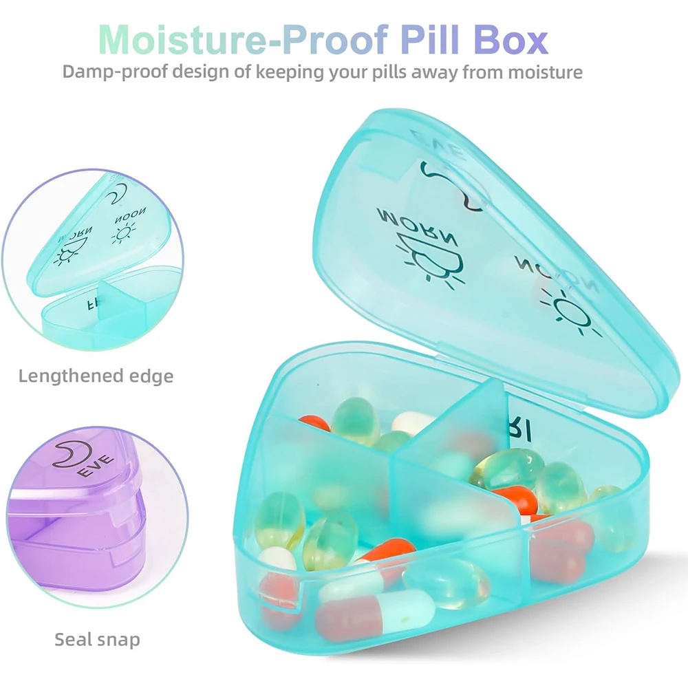 Weekly Pill Organizer 3 Times a Day, Compact Pill Box 7 Day with Roomy Pill Case and Sturdy Design for Managing Your Vitamins