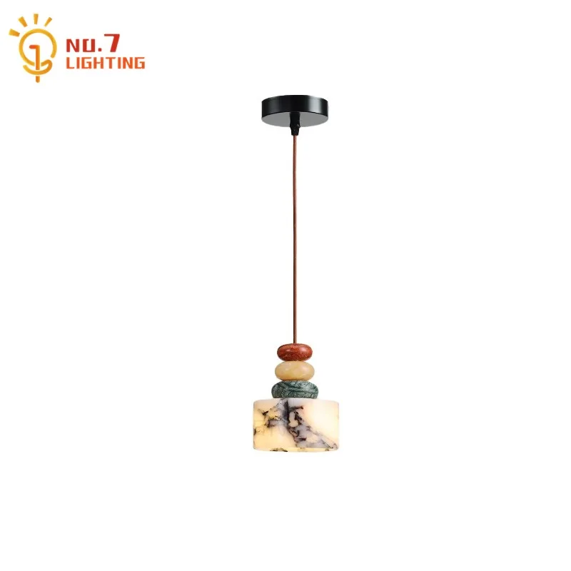 Italian Design Luxury Bulgari Marble Pendant Lights LED E27 Bedroom Bedside Hanging Lamp Entrance Living/Dining Room Sofa Side