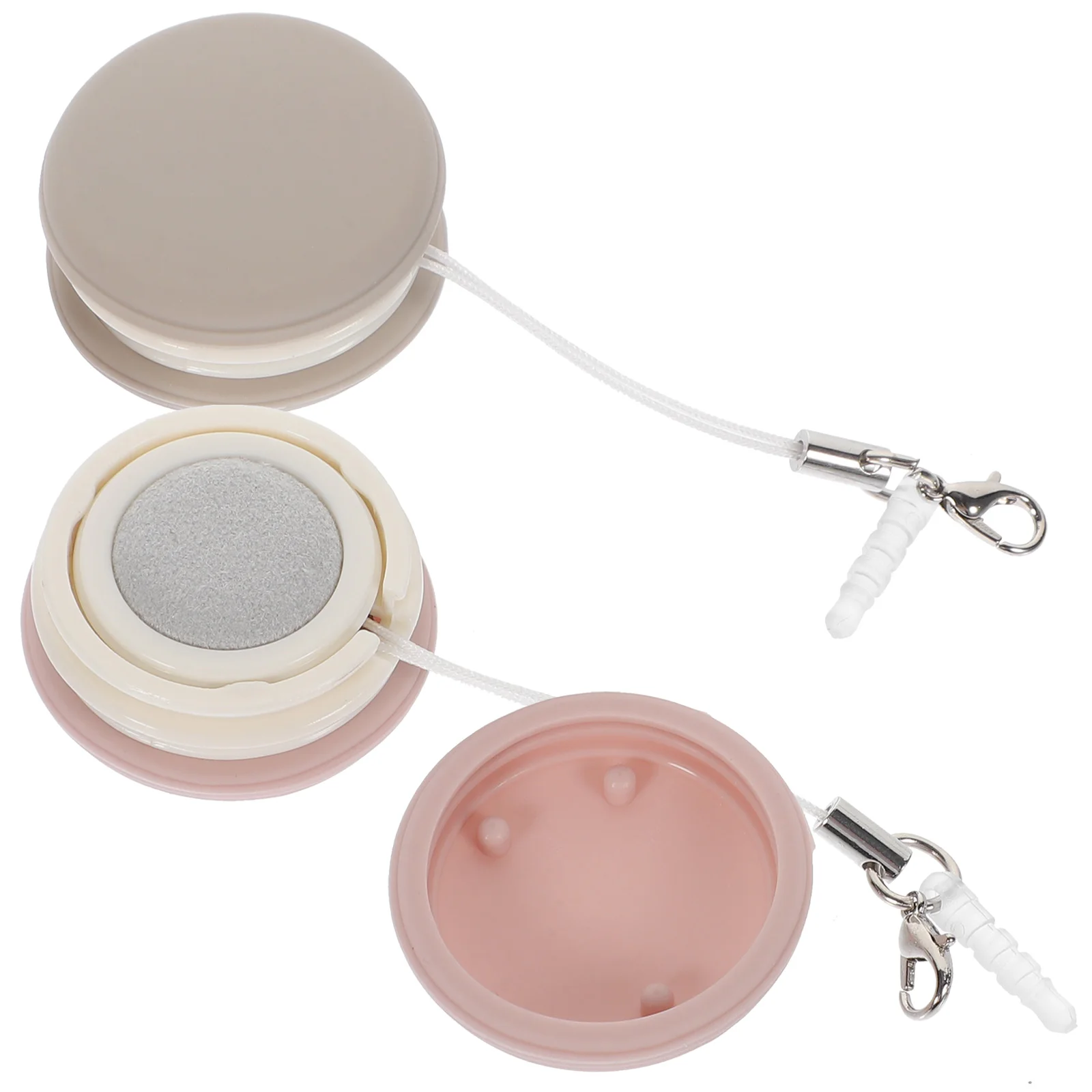 

2 Pcs Round Screen Cleaning Wipe Phone Cleaner Green Silicone Pendant for Cellphone Home Use Glasses Cloth