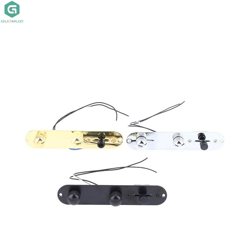 1PC Guitar Parts Prewired Harness 3 Way Switch Linear Iron Plate Loaded Wiring Kit Knobs for Quick Replacement DIY