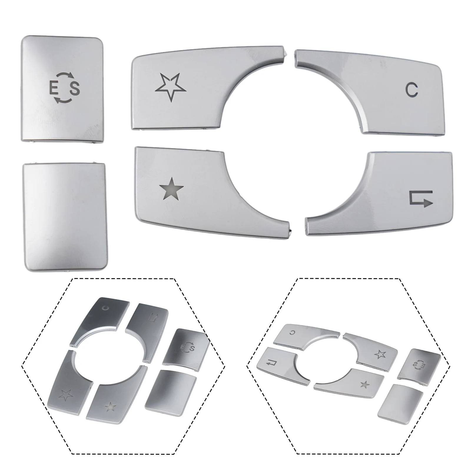 6pcs ConsolFor E MultimFor Edia Button CovFor Er for MFor ErcFor EdFor Es-BFor for enz For E-Class W212 2010 through 2015