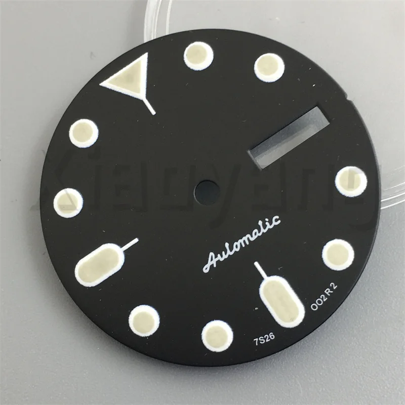 29mm NH36 Sterile Watch Dial Black White Dial With Green Luminescence index Suitable For NH36 Movement Replacement Watch Parts