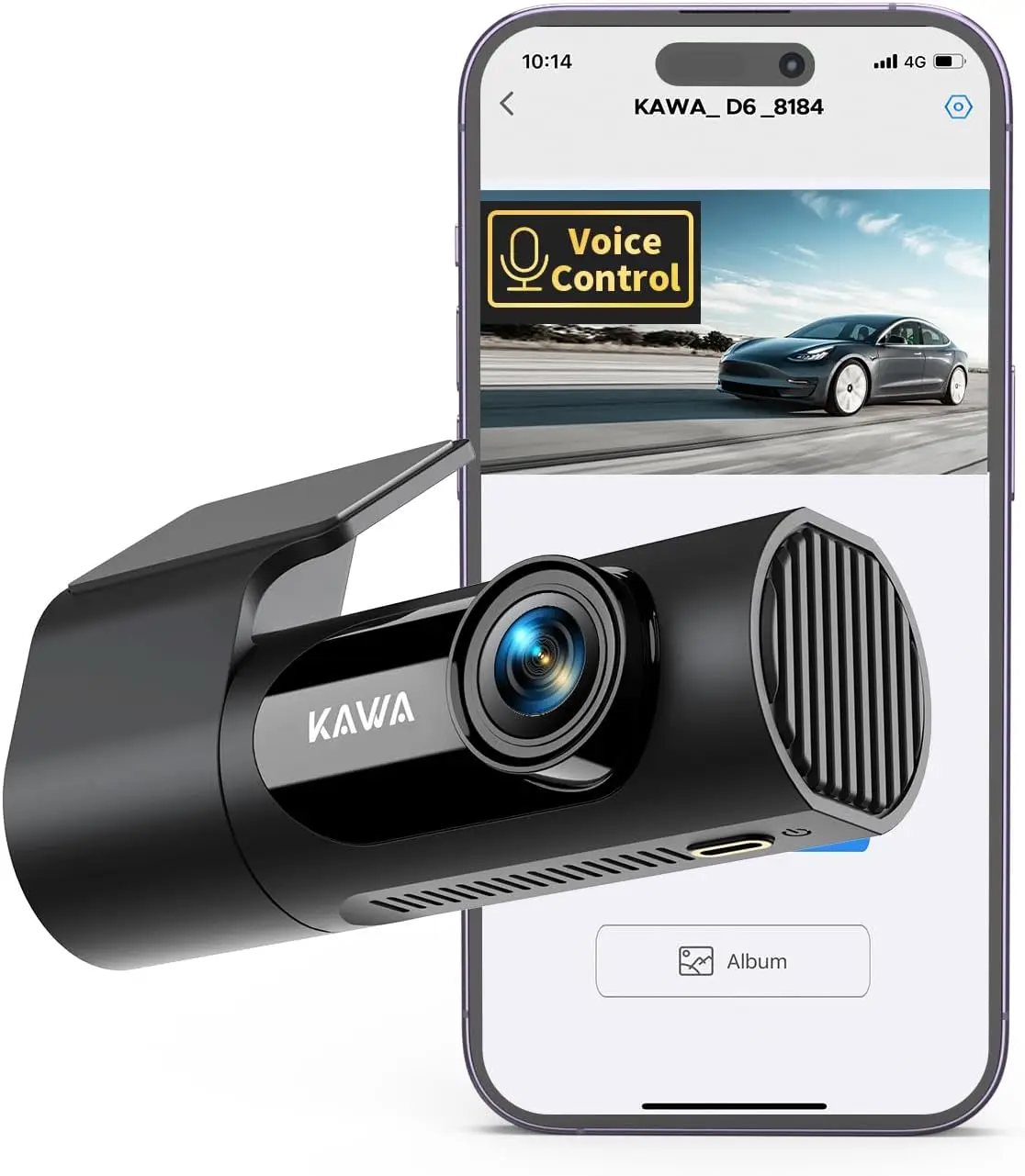 

Cam 2K WiFi Dashcam 1440P Night Vision Mini Hidden Front Car Camera with Voice Control, Loop Recording, 24H Parking Monitor, APP