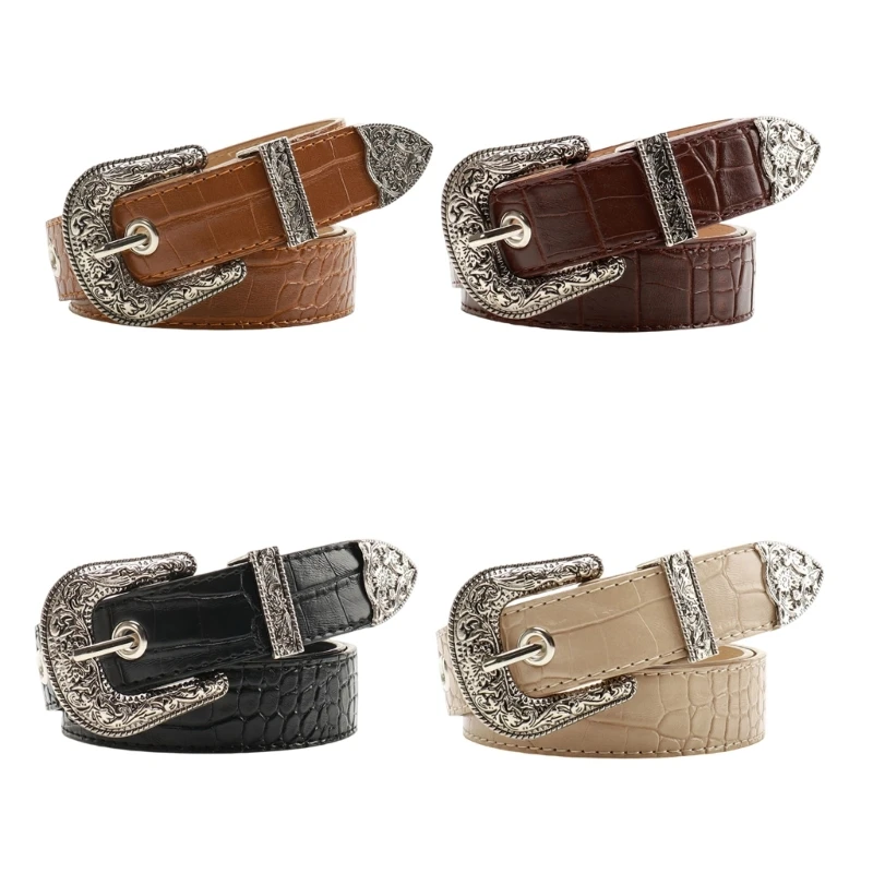 367C Casual Fit Timeless Women's Belt Smooth PU Leather Waistband With Durable Metal Clasp For Long Wear