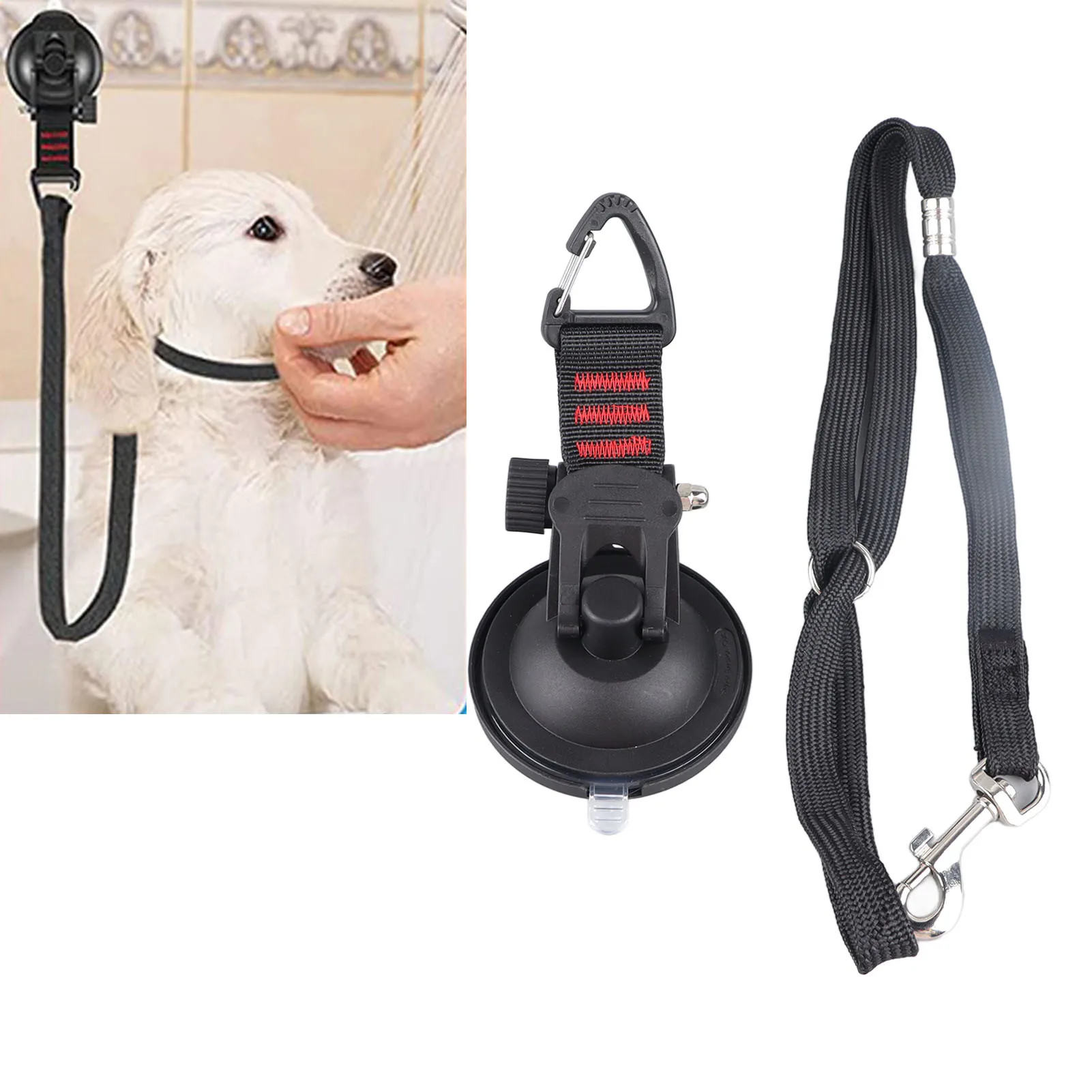 

Dog Bathing Tether With Suction Cup Adjustable Collar Dog Tub Restraint Leash For Pet Dog Cat Shower And Grooming