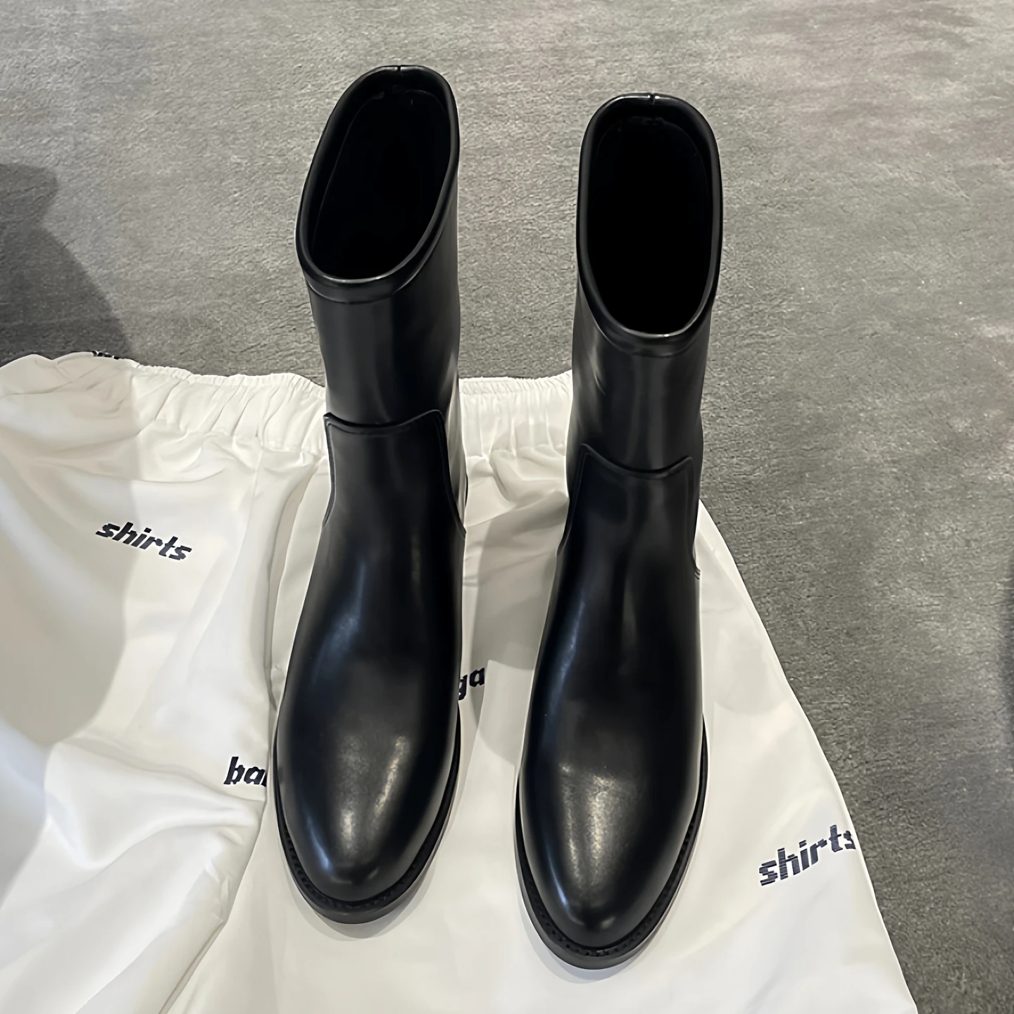 

Leather Boots Women's Flat Low Heel Slim Boot Briti Sle ort Boot Spring Autumn Season round Toe Rubber Outsole