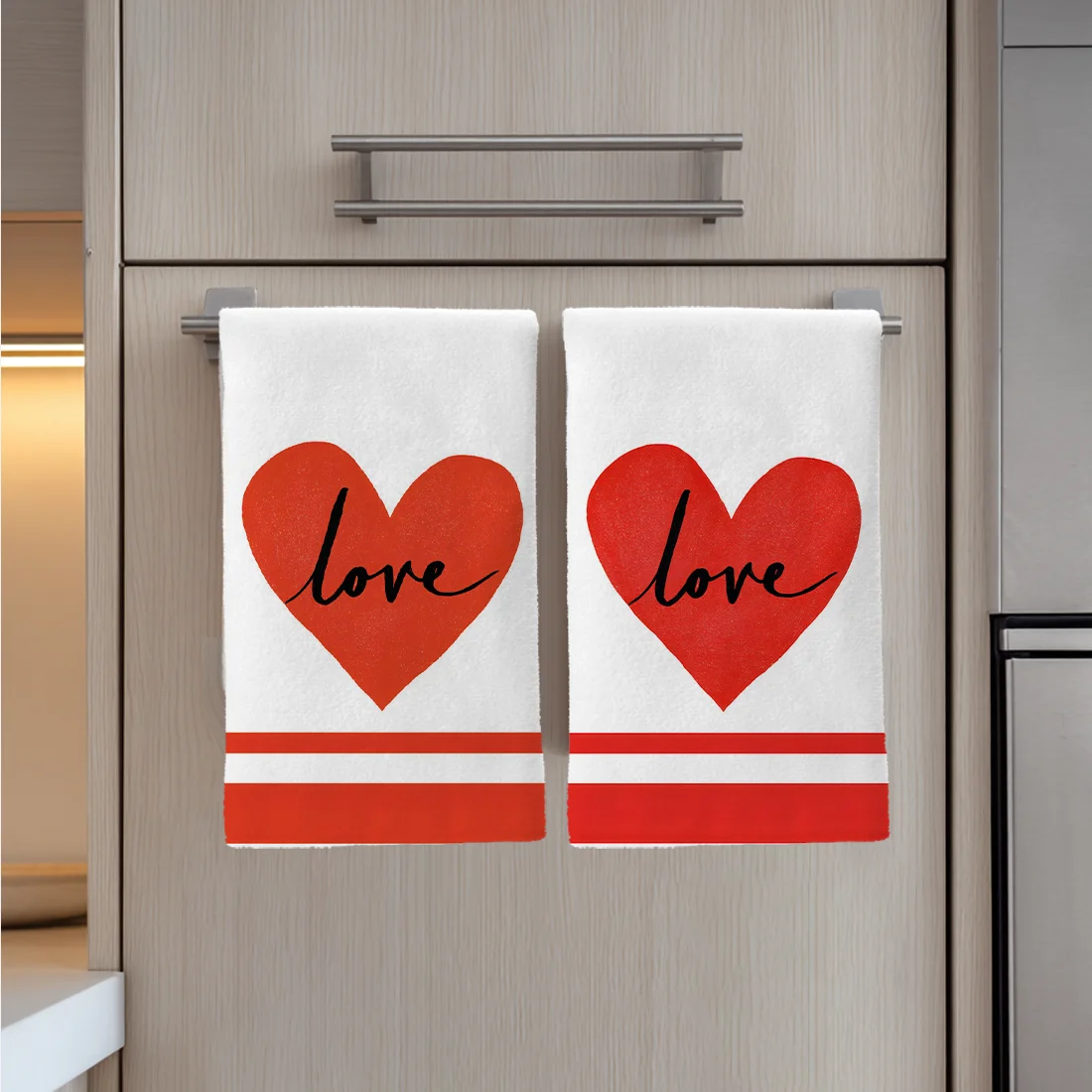 

2 шт., праздничные кухонные полотенца на День святого Валентина, полотенца для посуды, тряпки для посуды, праздничный декор для кухни 40x60 см