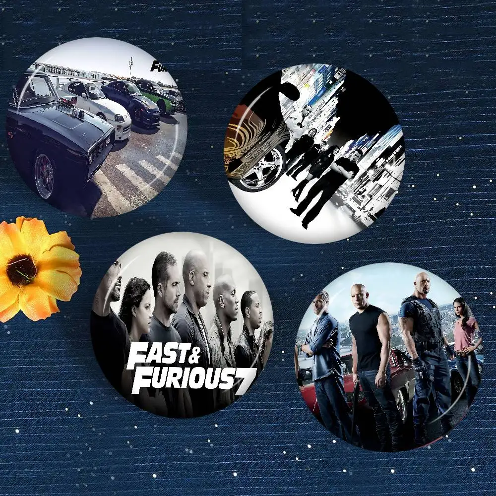 Classic Movie F-Fast F-Furious Anime Button Pin Handmade Brooch For Clothes Cartoon Badge Decoration Jewelry Accessories
