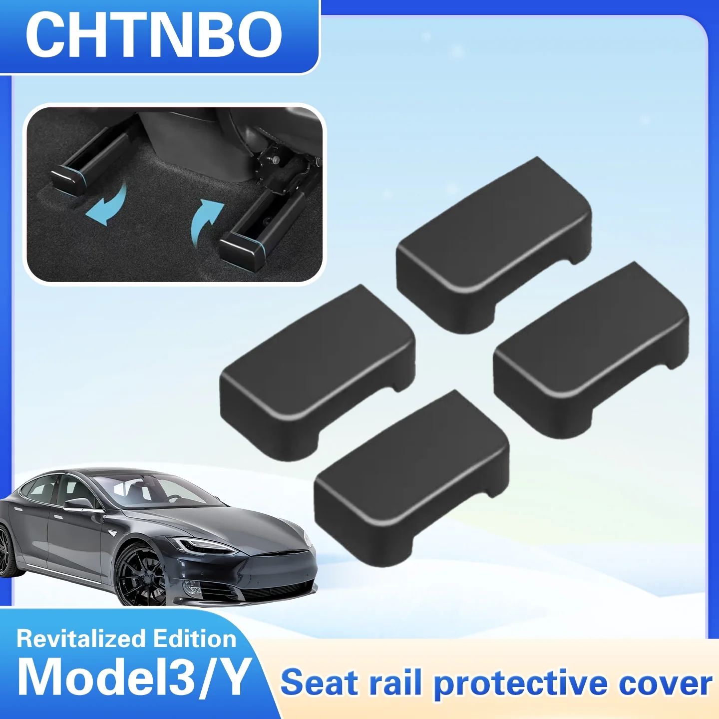 Protector de Goma Suave para Riel Deslizante del Asiento Trasero para Tesla Model 3 Y Juniper 2025, Accesorios para el Interior del Automóvil