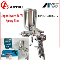 Japan Iwata W-71 Spray Gun Car Furniture Paint Spraying High Atomization 1.0/1.3/1.5/1.8 Nozzle On The Pot