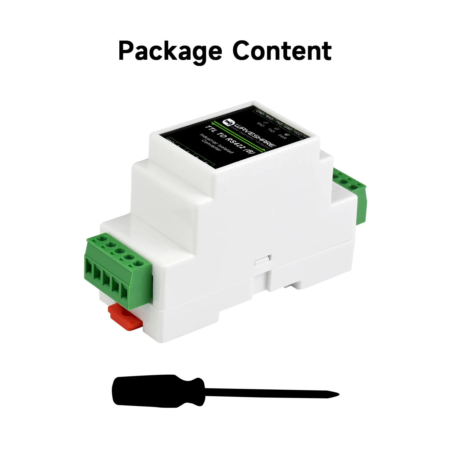 Waveshare Rail-mount TTL To RS422 Galvanic Isolated Converter Anti-surge Multiple Isolation Protection Industrial rail-mount ABS