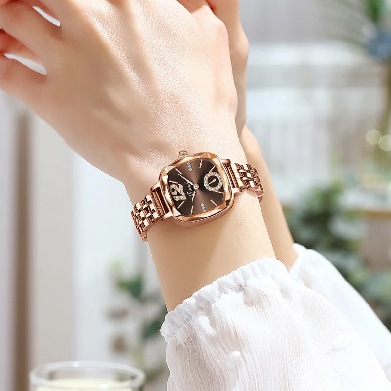 

Elegant Women'S Watch, New Fashionable Women'S Watch, Trendy Leather And Steel Strap Quartz Watch, Ladies' Wristwatch.