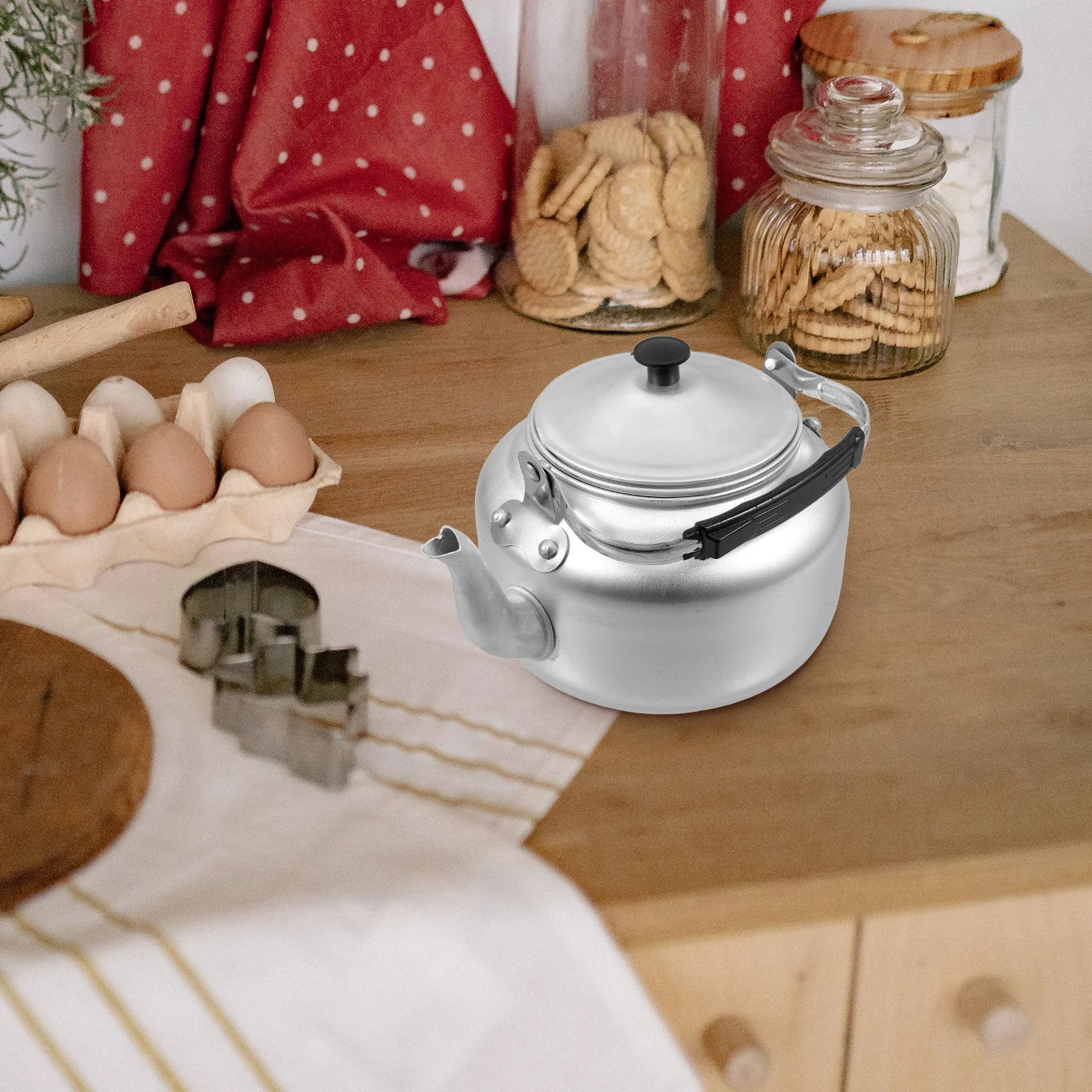 

1pcs 800Ml Aluminum Tea Kettle Portable Stovetop Water Kettle For Home Office Camping Kitchen Use Small Metal Teapot With Handle