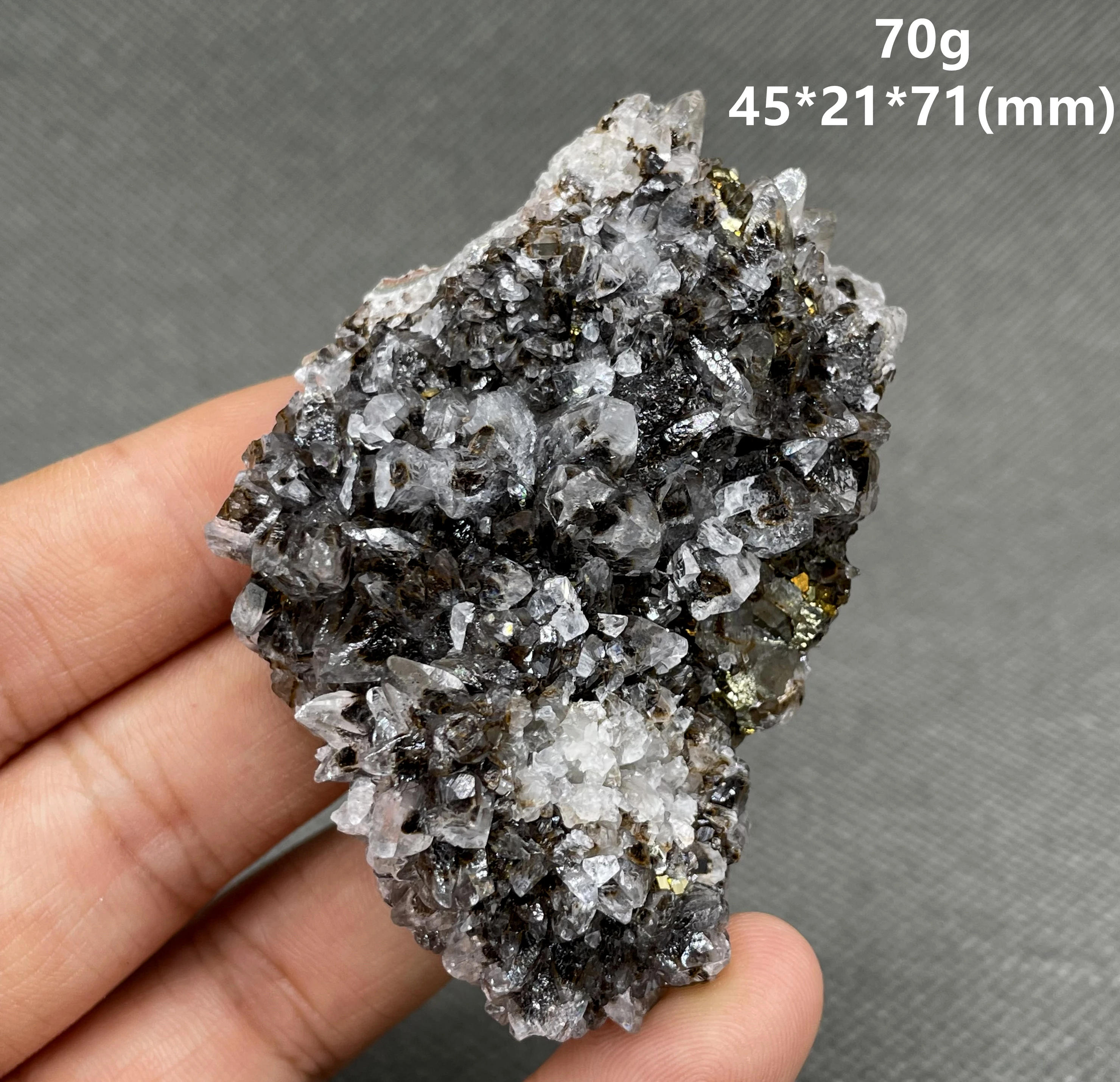 RARE! 100% Natural Calcite wrapped goethite and pyrite symbiosis mineral samples stones and crystals quartz