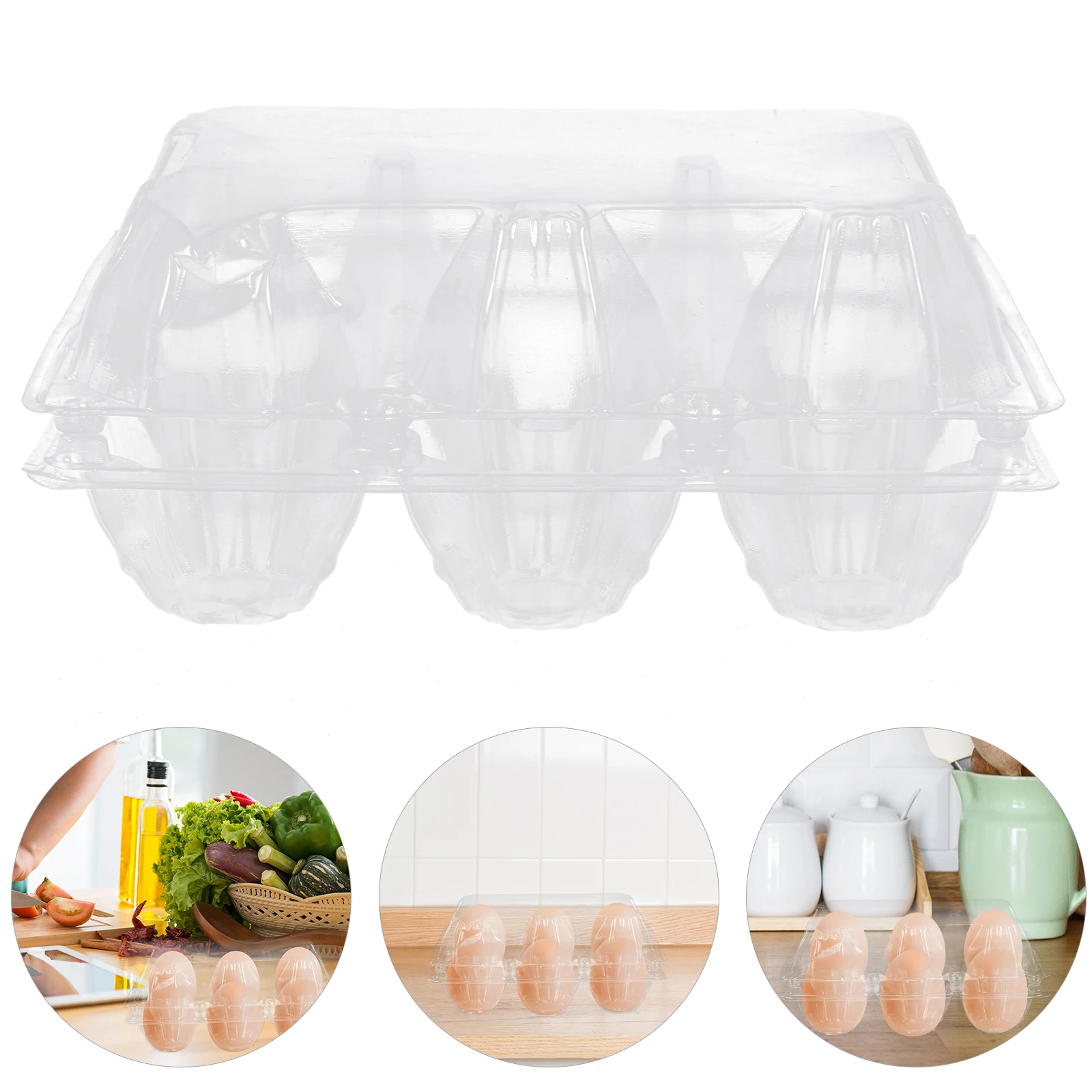 

50 Pcs Egg Tray Packaging Box Fridge Container Transparent Pvc Carton for Packing