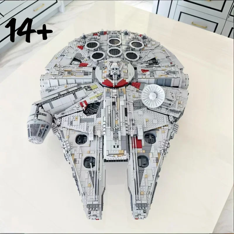 Nuevo Modelo de Bloques de Construcción de la Nave Espacial Millennium Falcon de 7541 Piezas, Modelo de Bloques de Construcción DIY, Regalo de Cumpleaños y Navidad