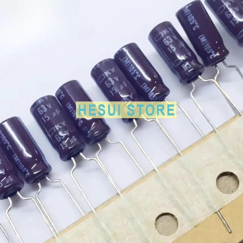 10Pcs black diamond electrolytic capacitor 63V15UF 5X11 KY high frequency low resistance, can replace 50V15UF