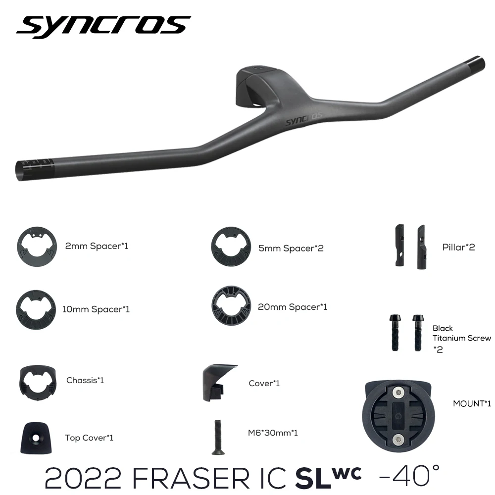 

New Style Full Carbon Fibre SYNCROS FRASER IC SL WC 740MM -40° Integrated MTB Handlebar Black Matte