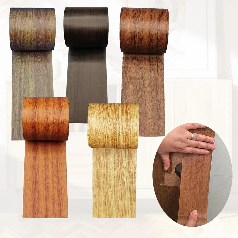 1pc Wood Grain Repair Patch Wood Grain Tape Furniture Renovation Skirting Line Sticker Home Decoration