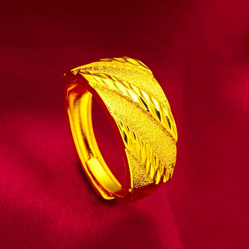 Twist Ring Men's 24K Gold AU999 - Finger-fitting, high-end twist design, steadfast meaning, for wearing & gifting
