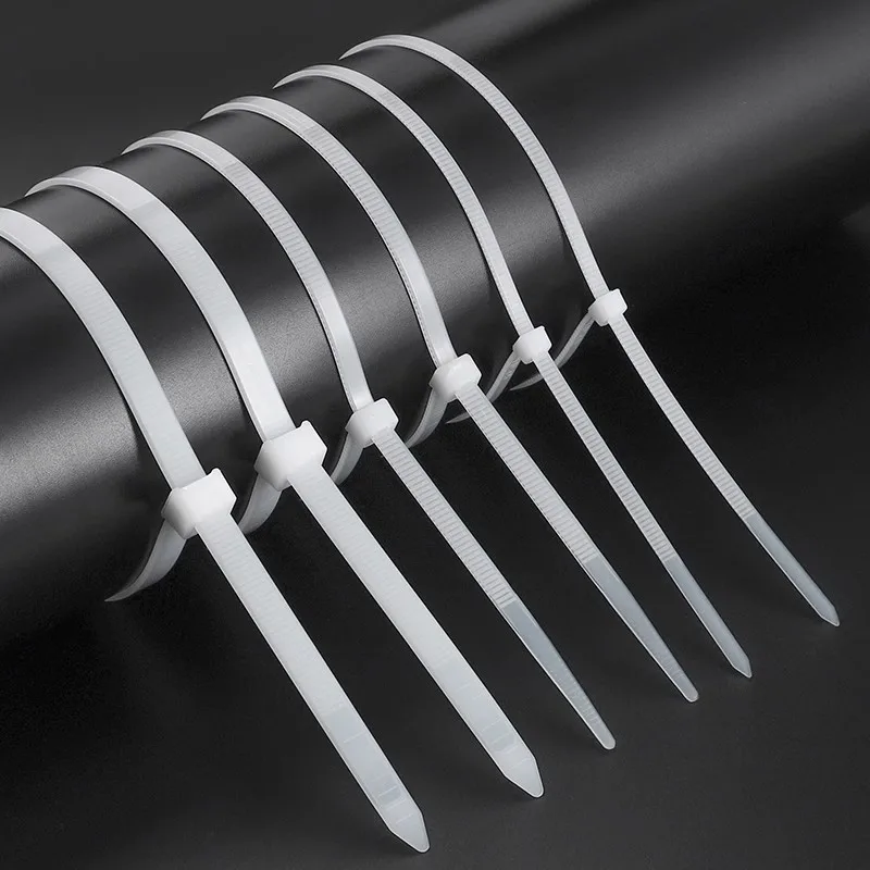 Black/White Self-Locking Nylon Ties Adjustable Multi-Purpose Cable Ties Quick Fix for Home Improvement Office And Outdoor Use