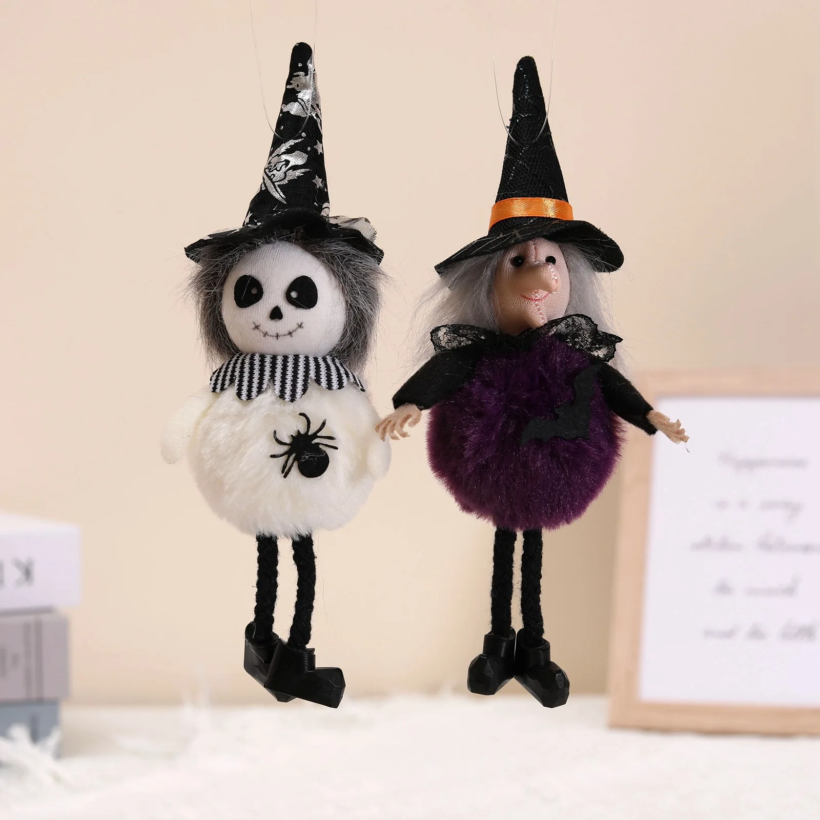 Hot Selling New Halloween Horror Plush Pendant Creative Personalized Pumpkin Witch Ghost Witch Halloween Decoration Props