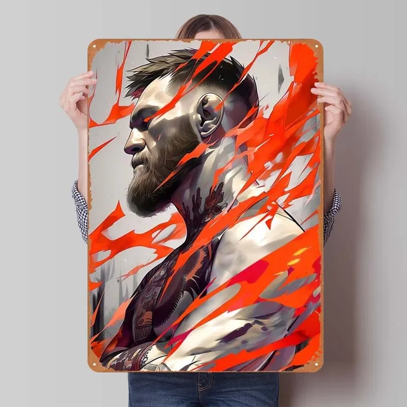 Conor McGregor Sports Metal Poster Room Decor Art of Murals Vintage Metal Tin Sign Plaques for Bar Garage Wall Decoration Retro