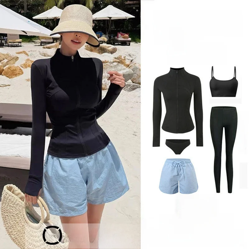 

Женский гидрокостюм с длинным рукавом, раздельный, для дайвинга, серфинга, плавания, с эффектом похудения, костюм для защиты от медуз, для снорклинга