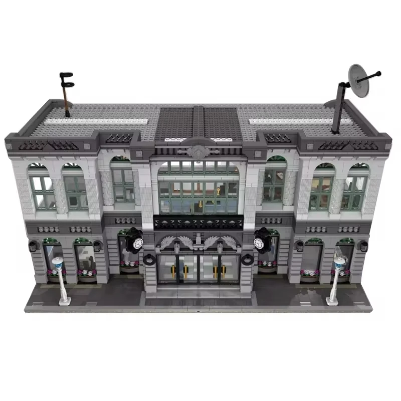 MOC Modular 15001 Technical Brick Bank City Street View Building Blocks Bricks DIY Puzzle Assembly Toys Christmas Gifts For Kids