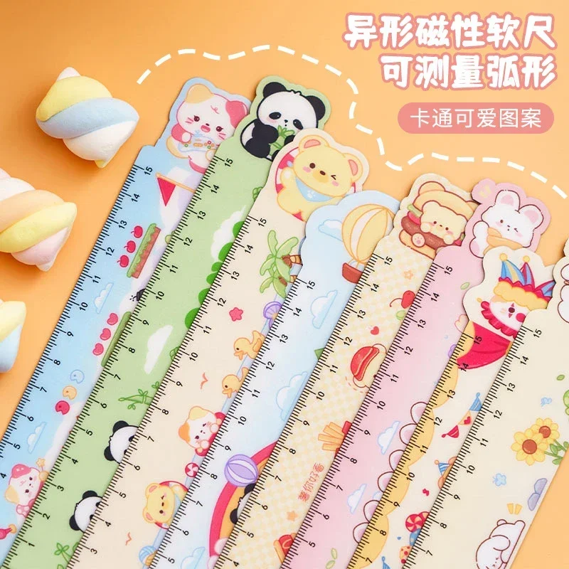 

15cm Kawaii Plastic Ruler Flexible Straight Ruler Measuring Tool Cute Bookmark Drawing ruler Student School Office Supplies