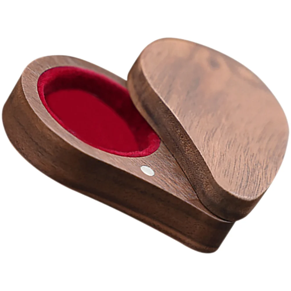 

Heart Wooden Ring Box Jewelry Storage Box Compact Size Safe for Rings Necklaces Earrings Heart Shaped Boxes Jewelry Wood Box,