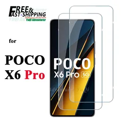 Screen Protector For POCO X6 Pro XIAOMI Tempered Glass High Aluminum 9H HD Clear Transparent Case Friendly
