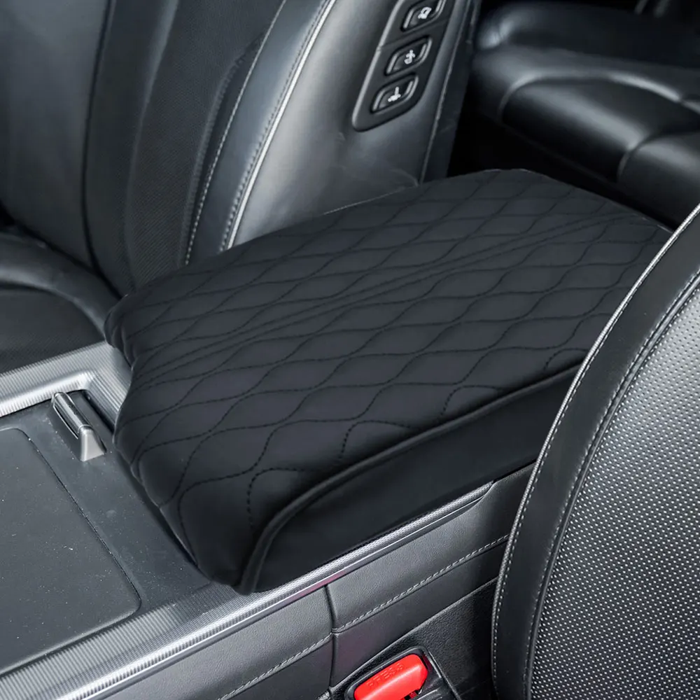 غطاء مسند الذراع المركزي من جلد البولي يوريثان لشركة Hyundai Palisade 2020 2021 2022 2023 2024 وسادة مسند الذراع المضادة للخدش حماية الملحقات السوداء #6