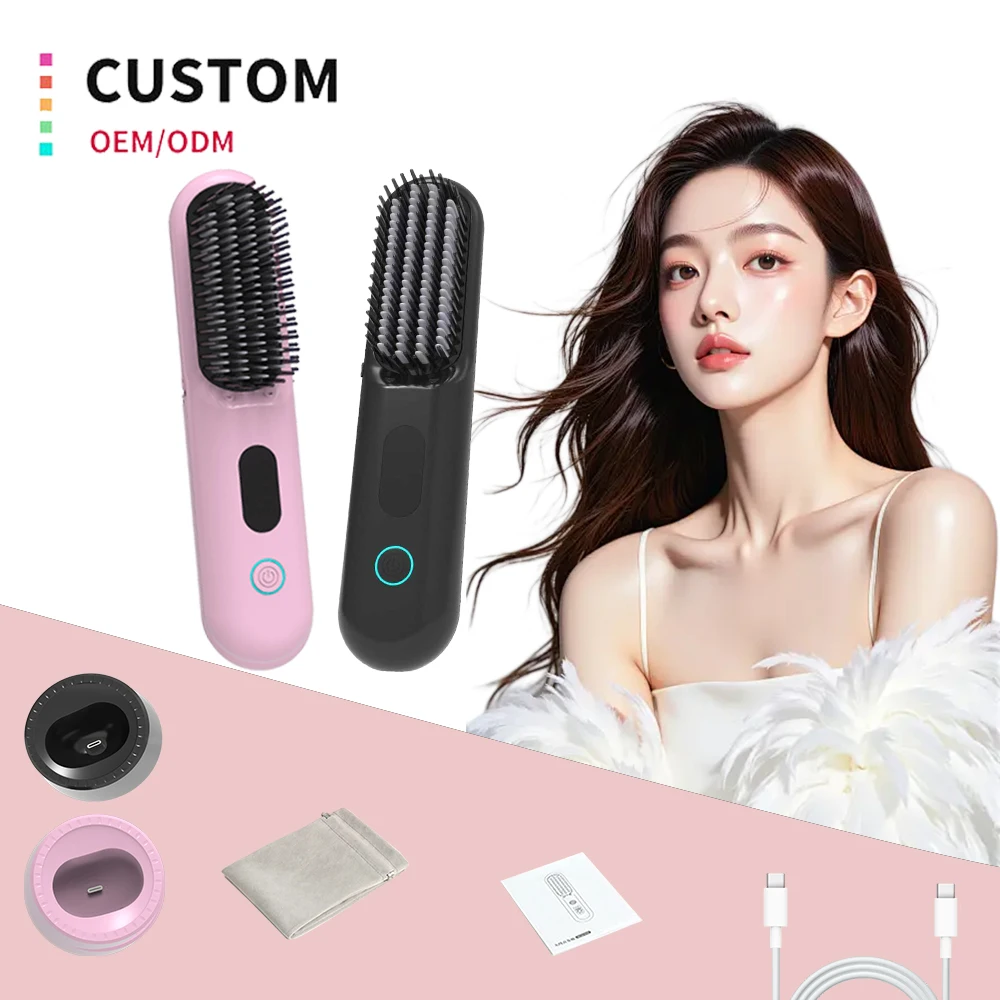 

Умная беспроводная расческа-выпрямитель для волос Smart Library Professional с ЖК-дисплеем, перезаряжаемая, для салонов и домашнего использования