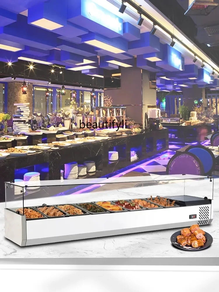 

Refrigerated Display Cabinet Desktop Commercial Cold Dish Dessert Fresh Cabinet Horizontal