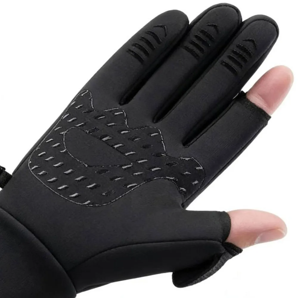 Zipper Pocket Winter Warm Gloves Storage Design Warm Lining Outdoor Sports Gloves Unisex Touch Screen Compatible
